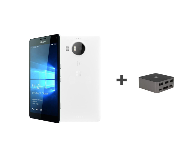 Microsoft Lumia 950 XL LTE biały + Stacja dokująca HD500 - 334472 - zdjęcie